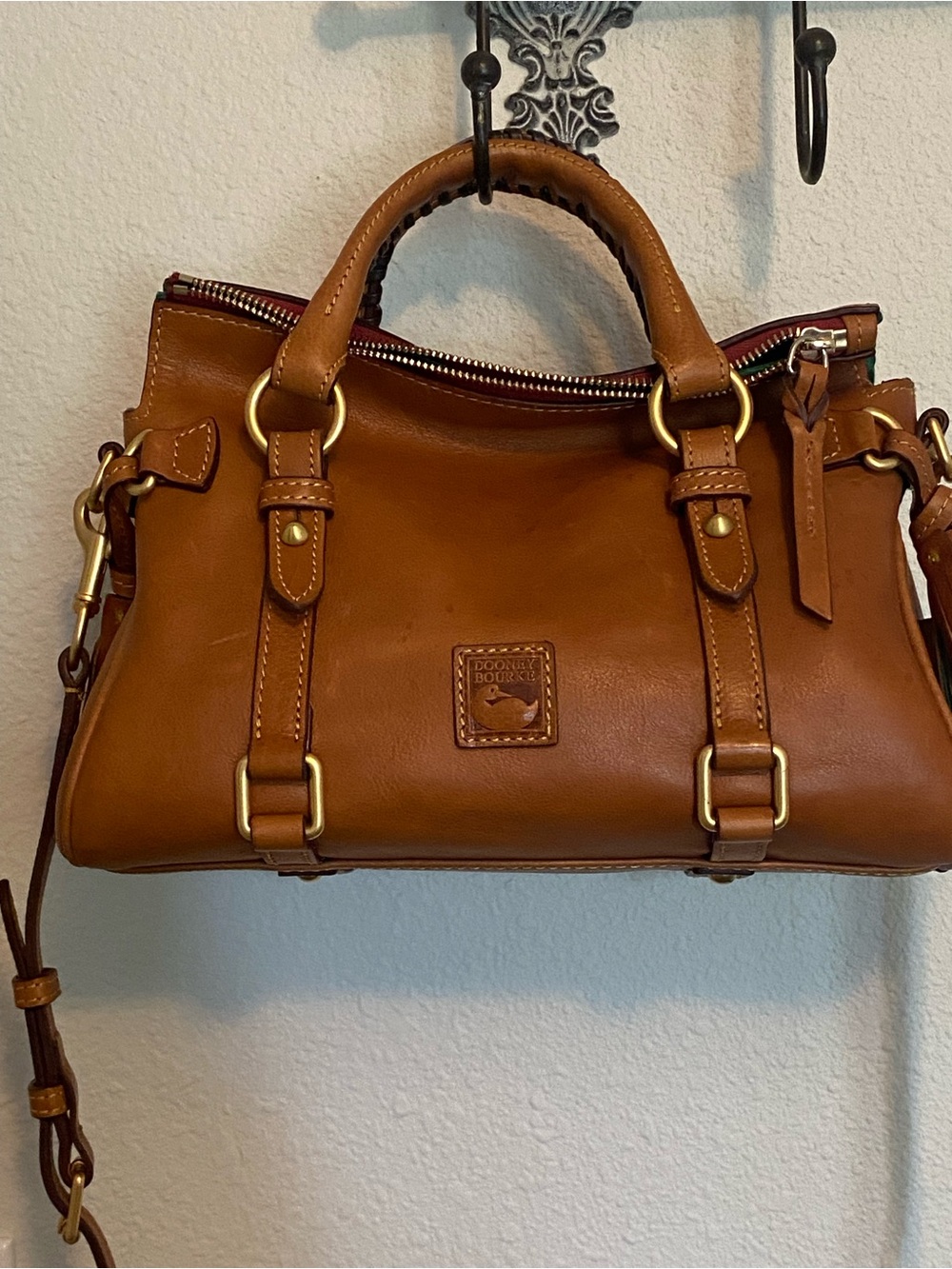 Dooney & Bourke Florentine Leather Mini Satchel with Gold-Tone Hardware